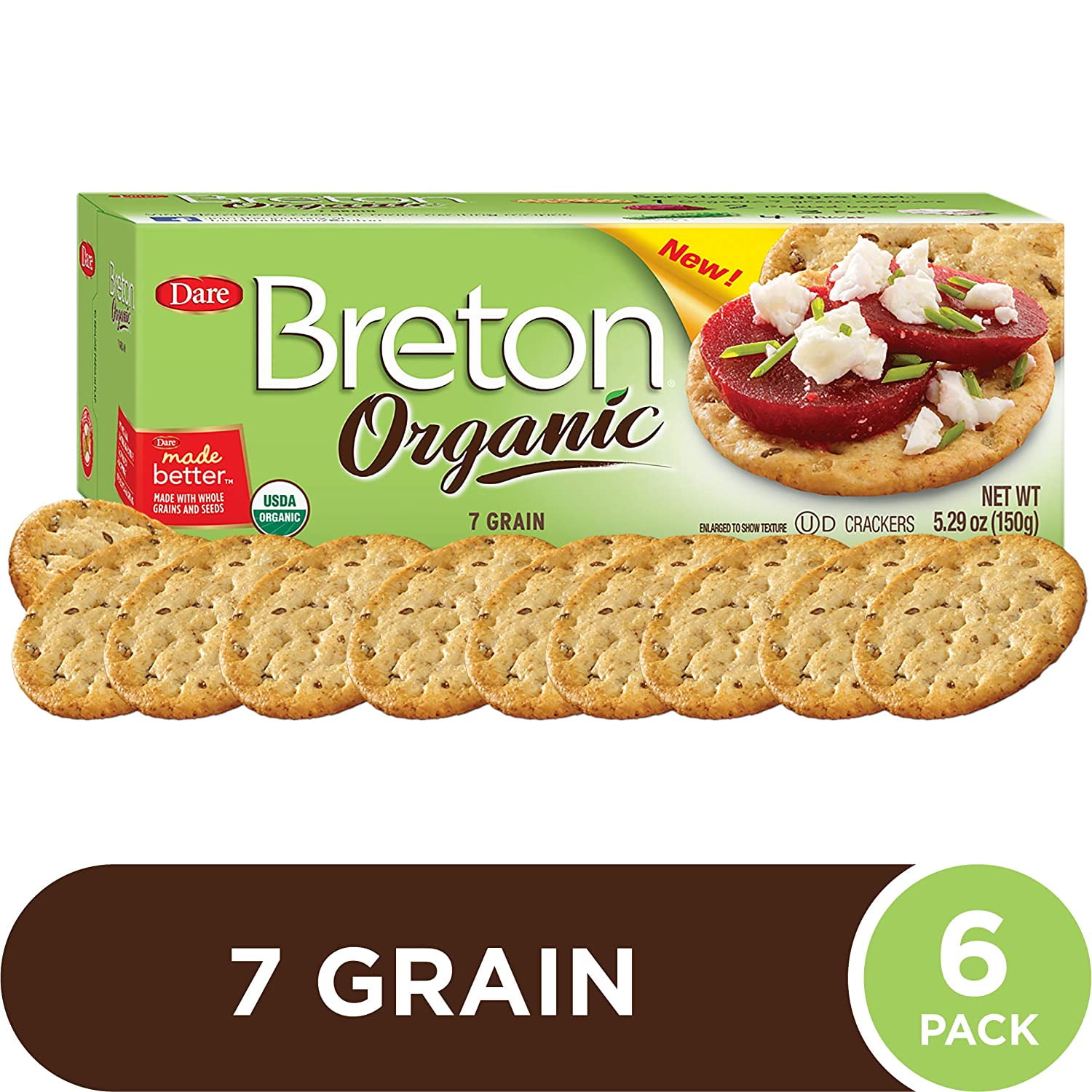 Breton Organic 7Grain Crackers Whole Grains and Seeds Certified