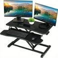 thumbnail image 1 of 32-inch Dual Monitor Electric Standing Desk Converter With Detachable Keyboard Tray,, 1 of 4