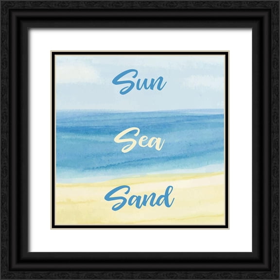 Robinson, Tamara 20x20 Black Ornate Wood Framed with Double Matting Museum Art Print Titled - Sun Sea Sad