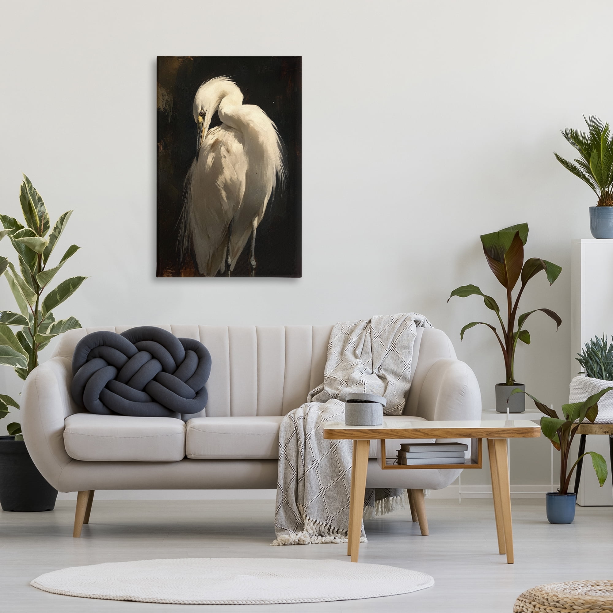 Stupell Industries Feathered Egret in Soft Light Canvas Wall Art, design by Petal Prints Design