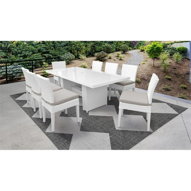 Table de Salle à Manger Rectangulaire avec 8 Chaises Sans Bras Monaco
