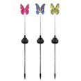 thumbnail image 1 of Lámparas solares con diseño de mariposa para jardín, 3 piezas, LEDs multicolor, resistentes al agua IP44, perfectas para decorar caminos y áreas verdes., 1 of 6
