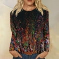 thumbnail image 2 of YDLCAFD T-Shirt Femme Décontracté Mode Imprimé Col Rond Manches Courtes Pull T-Shirt, 2 of 5