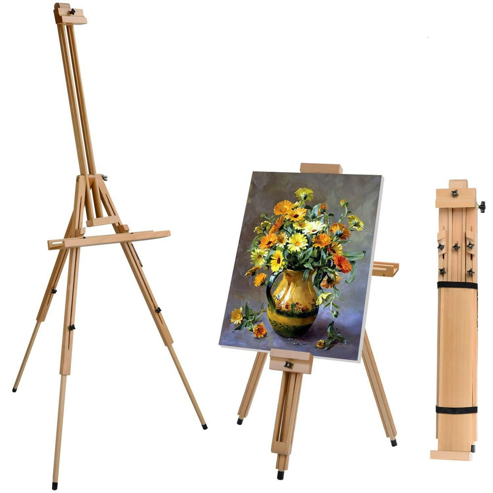 UBesGoo Wooden Tripod Folding Art Easel Stand for Drawing Painting