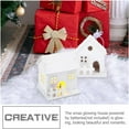 thumbnail image 3 of Tingzi 3Pcs Christmas Village Glowing House: LED Lighted DIY Christmas Figurines Glitter House Wood Christmas Miniature Houses Ornament Christmas Scene Desktop Ornament for Winter Xmas Holiday Party, 3 of 9