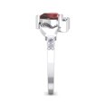 thumbnail image 4 of SuperJeweler 1 Carat Heart Shape Garnet and Diamond Claddagh Ring In Sterling Silver For Women, 4 of 6