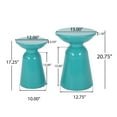 thumbnail image 6 of Aston Metal Outdoor Side Tables, Set of 2, Teal, 6 of 7