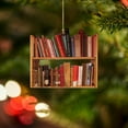 thumbnail image 3 of Up to 65% off! Christmas Home Decorations Christmas Tree Shape Stacked Book Funny Book Acrylic Hanging Decorations, 3 of 6