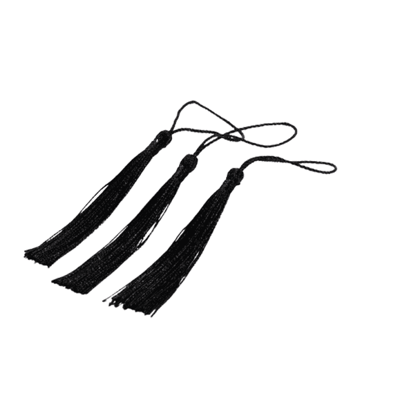CCOCC 120Pcs Silky Floss Bookmark Tassels,Polyester Tassels Pendent Fringes,High Temperature Treatment Diy Craft Accessory,Black