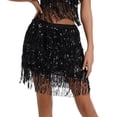 thumbnail image 4 of Falda de borlas de lentejuelas para danza del vientre, disfraz de Halloween, falda de actuación con lentejuelas sexy, 4 of 6