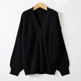 thumbnail image 6 of Nooxsoe Long Cardigans for Women Knitwear Sweater Coat Open Front Open Front Outfits Trendy Fall Clothes Business Casual Work Outfits Loose Fit Fall Winter Knit Cardigan Womens Cardigans Black 2xl, 6 of 7