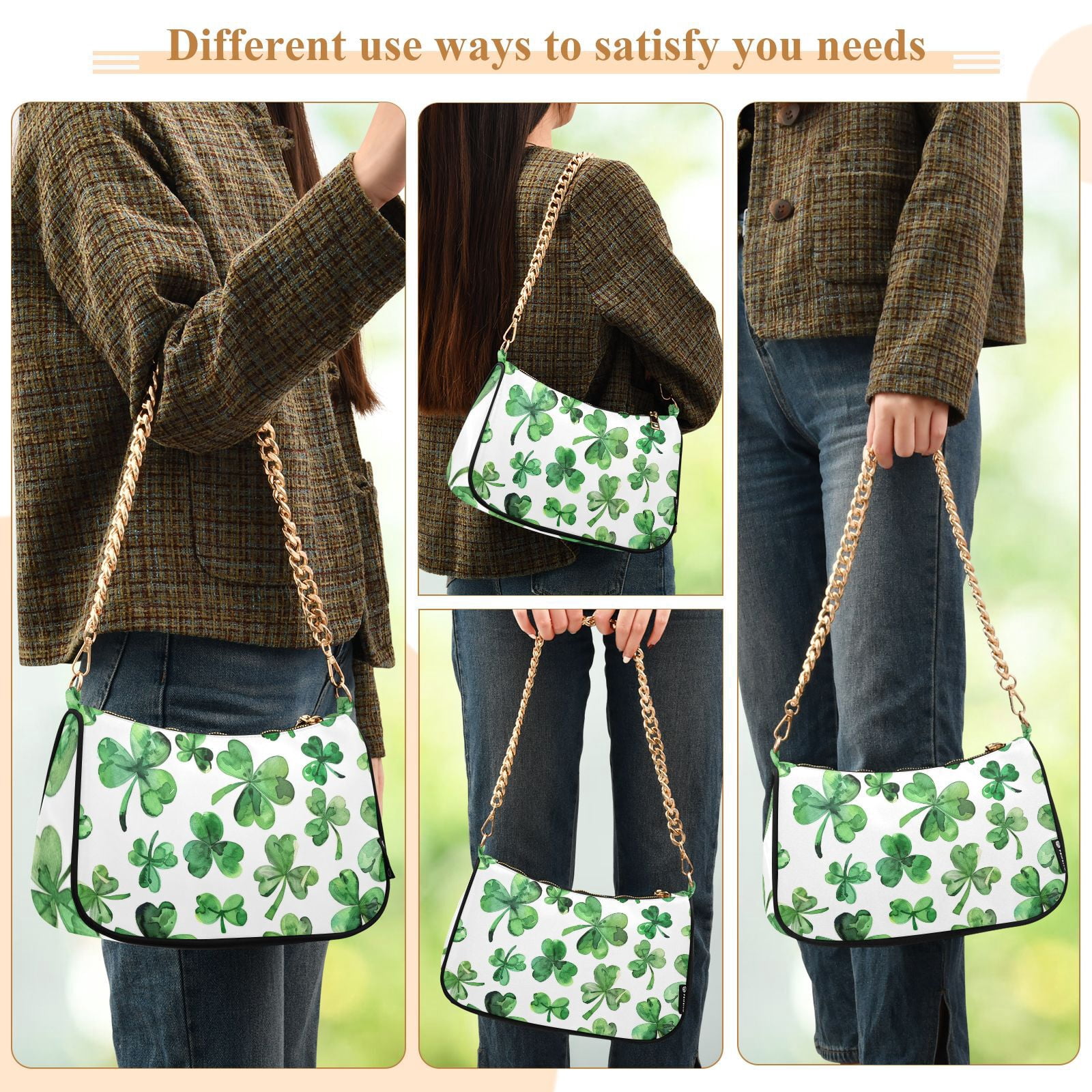 St PatrickWomen Small Shoulder Bag Crossbody Tote Hobo Bags Purse Clutch Handbags with Chain Strap for Women