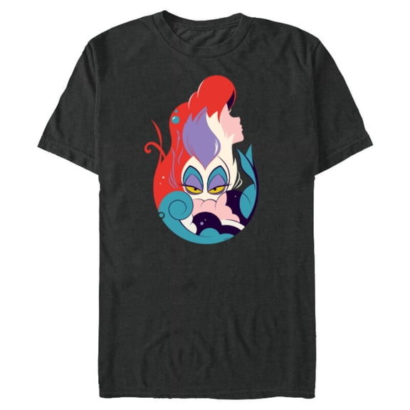 Disney The Little Mermaid Ariel and Ursula - Short Sleeve Blended T-Shirt for Adults - Customized-Dark Heather