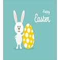 thumbnail image 3 of Easter Bunny Duvet Cover Set, Illustration of Easter Rabbit Holding a Dyed Egg, Decorative 3 Piece Bedding Set with 2 Pillow Shams, Calking Size, Seafoam Mustard, by Ambesonne, 3 of 3