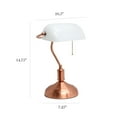 thumbnail image 2 of Lampe de bureau Simple Designs avec abat-jour en verre, or rose, 2 of 8