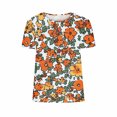 thumbnail image 4 of Liquidation Fatuov Hauts d'Été Grande Taille pour Femmes Motif Floral T-Shirts Graphiques Manches Courtes Col Rond Blouses Confortables Multicolores, 4 of 5