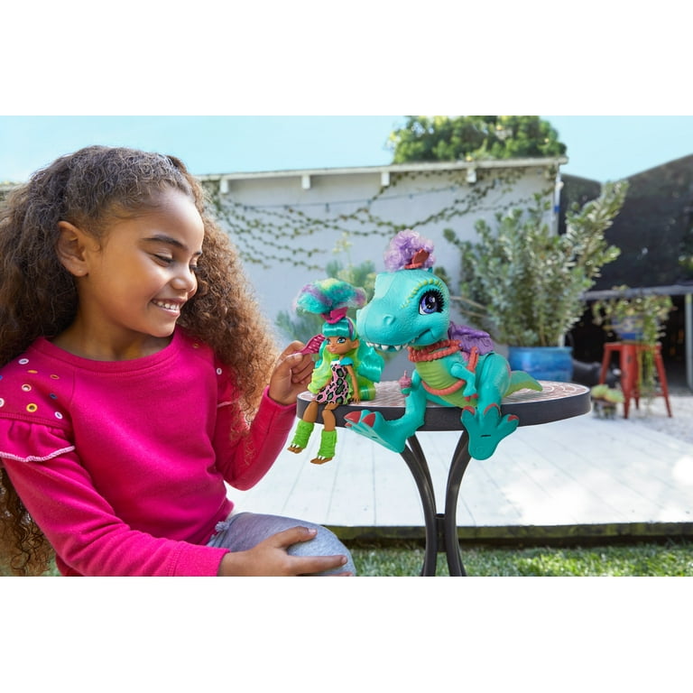 Cave Club Rockelle Doll And Tyrasaurus Dinosaur Playset For 4