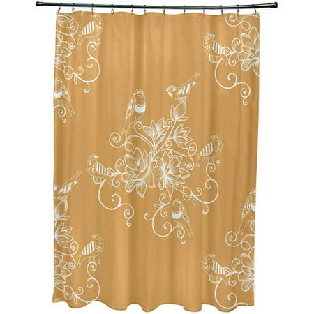 Simply Daisy 71 X 74 Morning Birds Floral Print Shower Curtain