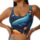 thumbnail image 1 of Fotbe Whimsical Underwater Fantasy Sujetador Deportivo Largo sin Aros para Mujer con Almohadillas y Soporte Medio, Transpirable y Absorbente, Camiseta Tipo Chaleco o Tank Top-X-Large, 1 of 8