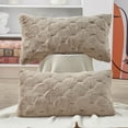 thumbnail image 5 of Home Soft Things Serenta Jacquard Rabbit Faux Fur Throw Pillow Covers 2 Piece Set, 14" x 26", Taupe, 5 of 6