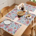 thumbnail image 5 of Summer Ocean Coral Placemats Set of 6 Retro Starfish Conch Coastal Fish Place Mats Indoor Wipeable Table Mats Washable Cloth Dining Table Placemats for Kitchen Holiday Party Home Decor 13x19 Inch, 5 of 9