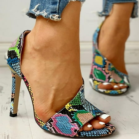

Fidelma Women s sandals Summer Women s Sandals Fashion Open Toe Sexy Casual Thin High Heel Shoes Multicolor-38