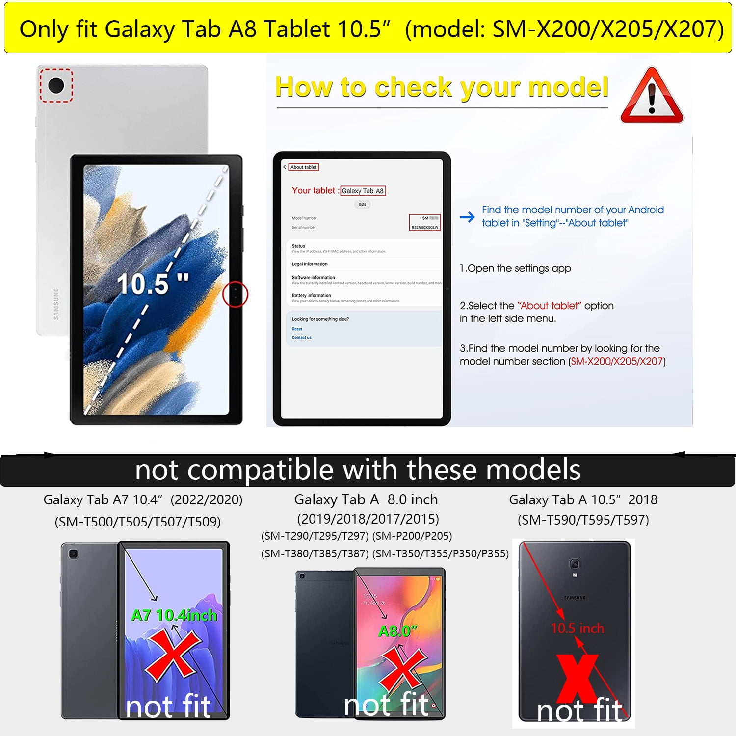 Tarise for Samsung Galaxy Tab A8 10.5 inch Case 2022 Model (SM