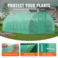 thumbnail image 2 of KFFKFF Tunnel Greenhouse, 27.4x9.5x7.4 ft, with Sturdy Galvanized Steel Frame, Green PE Cover, Swing Door, and 16 Roll-up Windows, Ideal for Extended Plant Growing Seasons Outdoors, 2 of 9