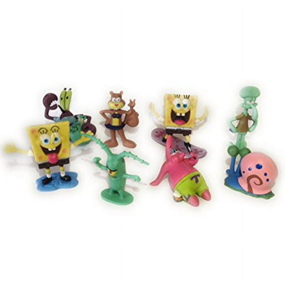 Sponge Squarepants Figure Collection, Set of 8 Limited Edition Toys, Krusty Krab and Bikini Bottom Themed Adult Kids Figure Gift