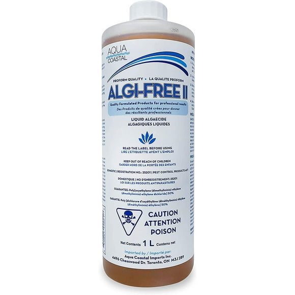 Algicide Liquide pour Piscine (50 % de Concentration) (cuivre et sans taches) (1L)