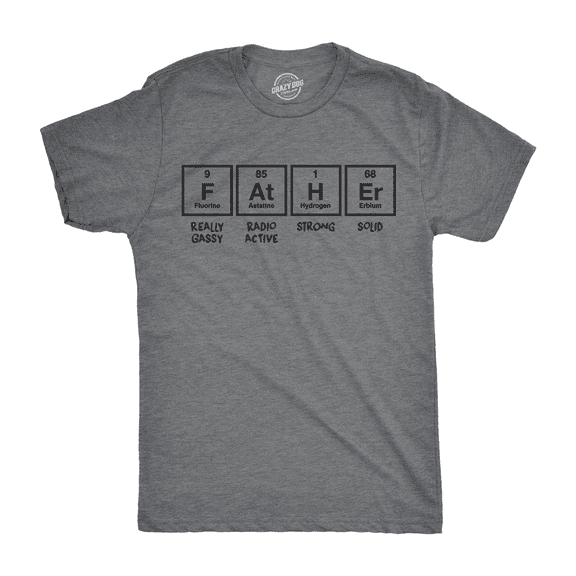 Mens Father Periodic Table T Shirt Funny Nerdy Science Dad Tee for Guys Graphic Tees