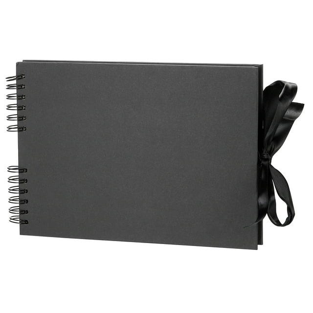 Unique Bargains Scrapbook Album with 15 Khaki Pages, Black