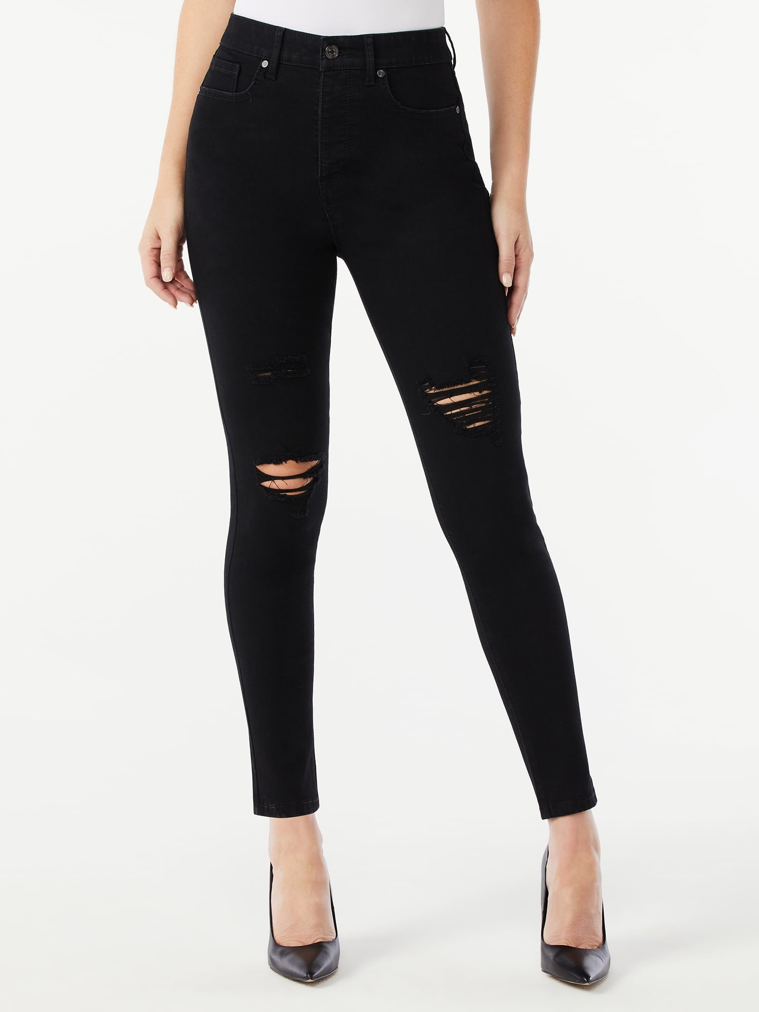 Sofia Jeans by Sofia Vergara Sofia Jeans Women's Rosa Curvy Super High Rise Destructed Skinny Ankle Jeans