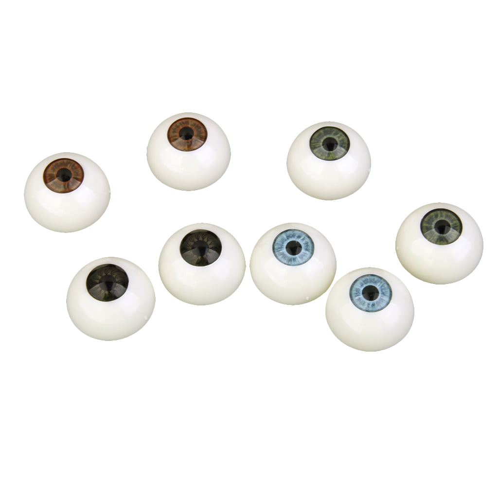 5 Pairs 30mm Half Round Plastic Dolls Eyes Eyeballs for Doll Mask DIY Making 