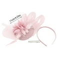 thumbnail image 3 of Fascinators Hat For Women Tea Party Headband Wedding Flower Mesh Feathers Hair Clip For Girls And Women Wedding Hat With Headwear Pink Hair Plait, 3 of 8