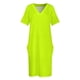 thumbnail image 4 of Vestido largo holgado con bolsillo para mujer ropa de color neón verde lima brillante, 4 of 7