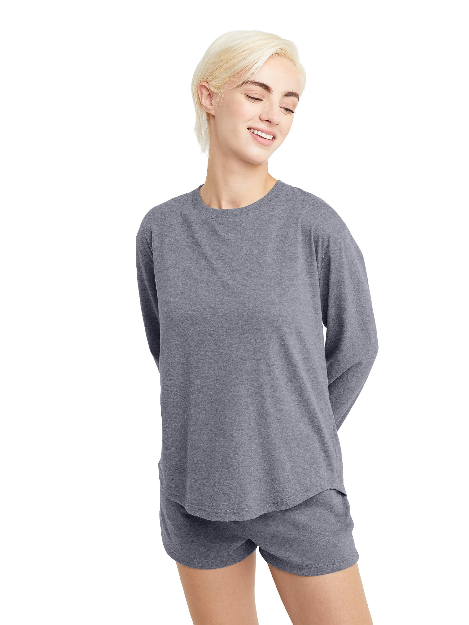 Hanes Originals Womens Tri Blend Relaxed T Shirt With Long Sleeves Sizes Xs 2xl 2228