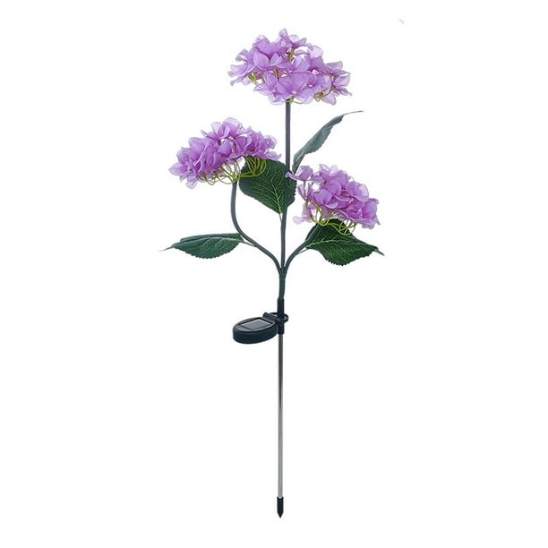 Toystoory La flor de hortensia con energía solar enciende la carga solar gratuita durante todo el año y utiliza energía solar de clase Jardín y Patio Púrpura