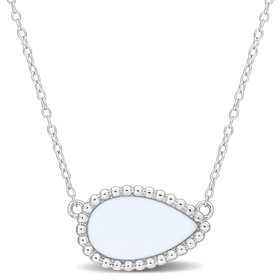 Everly Women's 4ct TGW White Agate Sterling Silver Halo Necklace