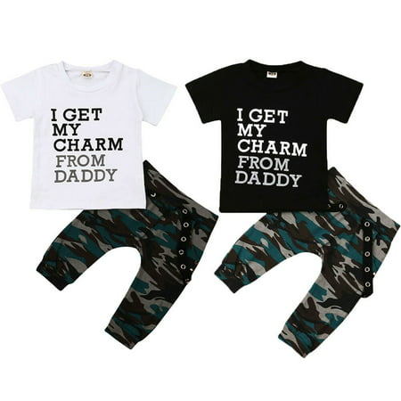 The Noble Collection Toddler Kids Baby Boy Tops T-shirt Camo Pants Harem Outfit Set Clothes