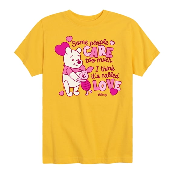 Winnie The Pooh - Care Too Much - Youth Boys Short Sleeve Graphic T-Shirt