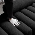 thumbnail image 3 of Miniyam Sherpa Bedroom Bench with Adjustable Backrest and Gold Metal Legs, Black, 3 of 8