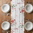 thumbnail image 6 of Pink Valentine's Day Table Runner - 70 Inch Long, Kitchen Dining Table Runner Dresser Scarves, Romance Roses Leaves Gnomes Wooden Farmhouse Decor for Coffee Tables Wedding Party Banquet, 6 of 8
