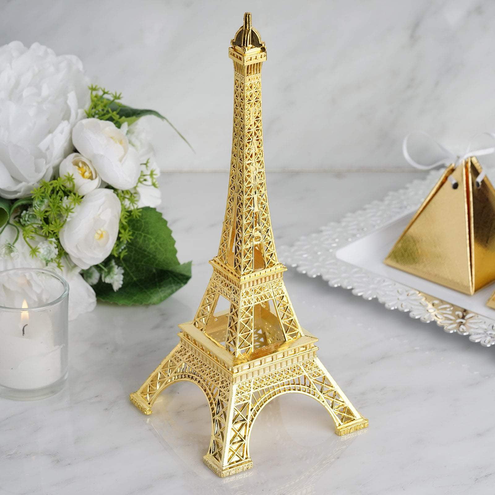 Eiffel Tower 3D Glitter Cut Out French France Parisian Wedding Black Silver Gold