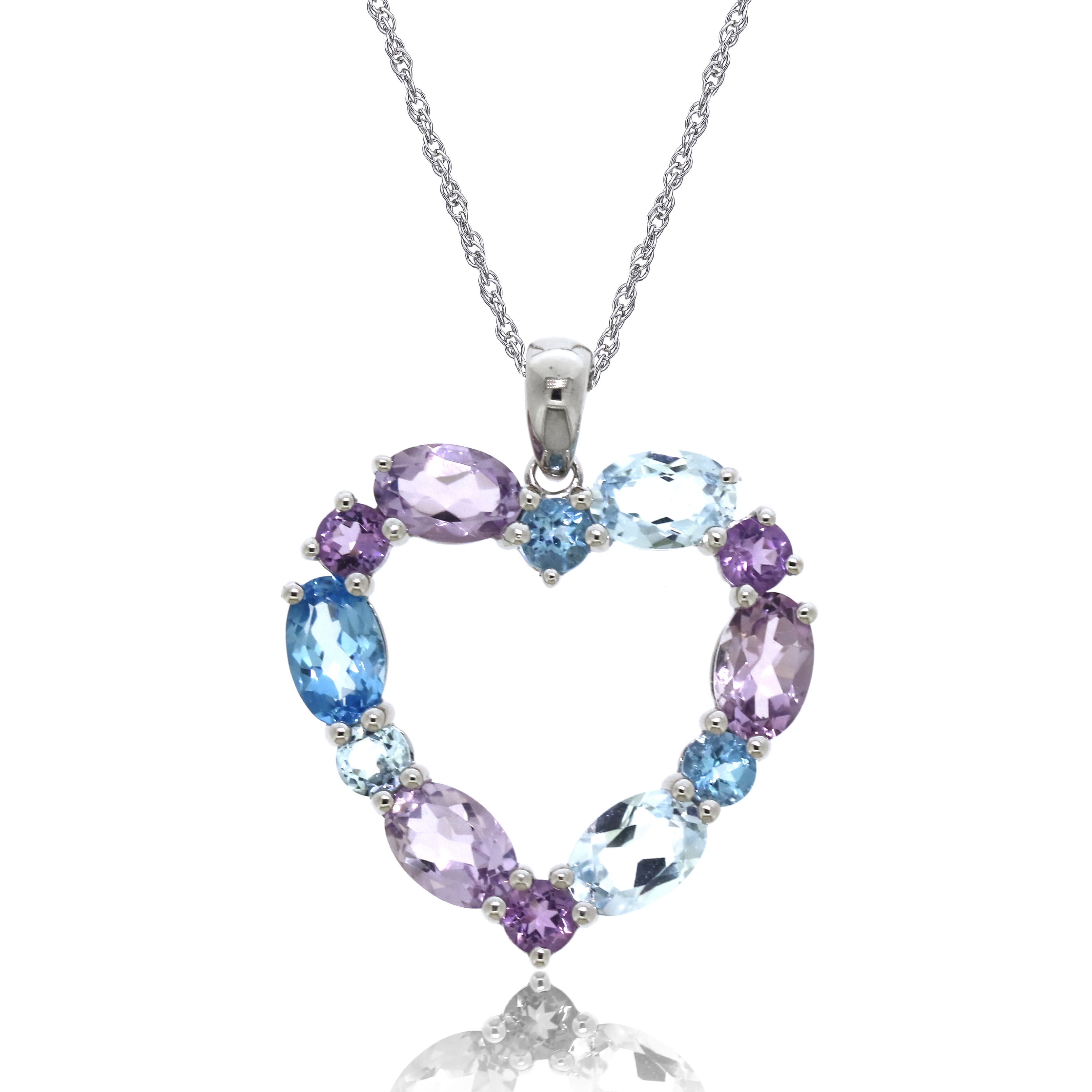 Amethyst Blue Topaz Gemstone 925 sterling Silver Jewelry Star & moon Pendant 