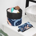 thumbnail image 6 of PhooArto Drawstring Cosmetic Bag, Barrel Shaped Portable Travel Makeup Bags, Cartoon Octopus Wave Pattern Large Capacity Waterproof Multifunctional Bucket Toiletry Bag, 6 of 6