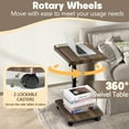 thumbnail image 6 of C Shaped End Tables Living Room Set of 2, Adjustable Height Side Table with Wheels, 360° Swivel Small TV Tray C Table for Bedroom, Couch Tables That Slide Under for Sofa Bed Chair, 6 of 9