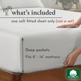 thumbnail image 4 of California Design Den Double Bed Fitted Sheet, 1 Pc - Soft 100% Cotton Sateen, Deep Pockets, Durable All-Around Elastic - Ivory (Eggshell), 4 of 10