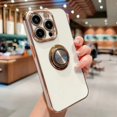 thumbnail image 3 of Luxury Magnetic Plating Silicone Case For iPhone 15 14 13 12 11 Pro Max XS XR 7 8 Plus SE 2020 2022 Full Covers With Ring Holder, 3 of 5