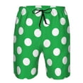 thumbnail image 3 of Rocae Green And White Polka Dot for Men's Beach Shorts Casual Elastic Waist Drawstring Summer Beach Shorts,S-3XL-Medium, 3 of 6